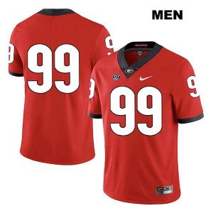 Men's Georgia Bulldogs NCAA #99 Jordan Davis Nike Stitched Red Legend Authentic No Name College Football Jersey KGS2854FB